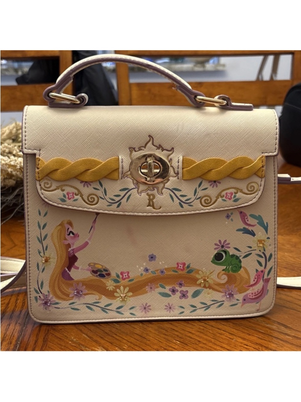 Danielle Nicole Tangled Rapunzel & Pascal Floral Handbag